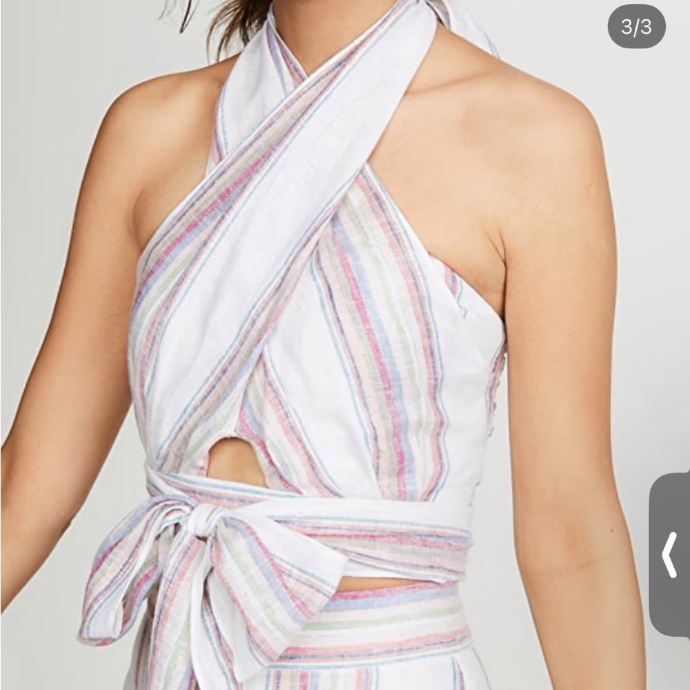 Amanda Uprichard Multicolor Striped Crop Top